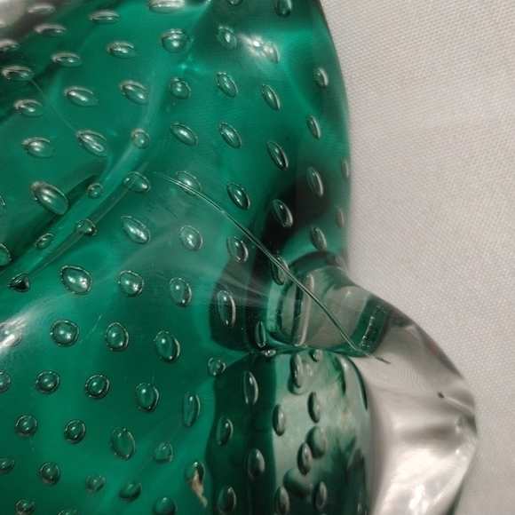 Mid-century modern Murano emerald green ashtray or bowl. Italy c 1950s - Picture 12 of 12